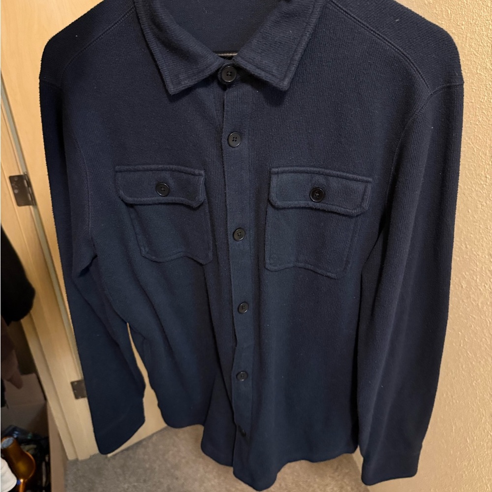 Banana Republic Men's Navy Button-Up Shirt Jacket (tag removed with seam ripper)